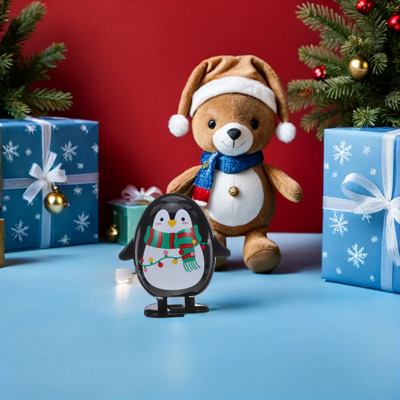 

6Pcs Penguin Wind Up Christmas Clockwork Figures Educational Mechanical Fun Parent-Child Interactive Desktop Decor Holiday