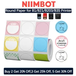 NiiMBOT-pegatina transparente con nombre, autoadhesiva, impermeable, de dibujos animados, pequeña, Circular, para B1/B21/B203/B3S