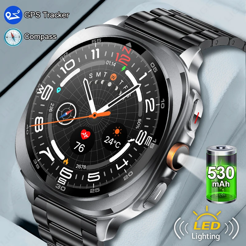 

LIGE новые умные часы мужские GPS часы альтиметр барометр компас фонарик Bluetooth вызов водонепроницаемые спортивные умные часы для фитнеса мужские