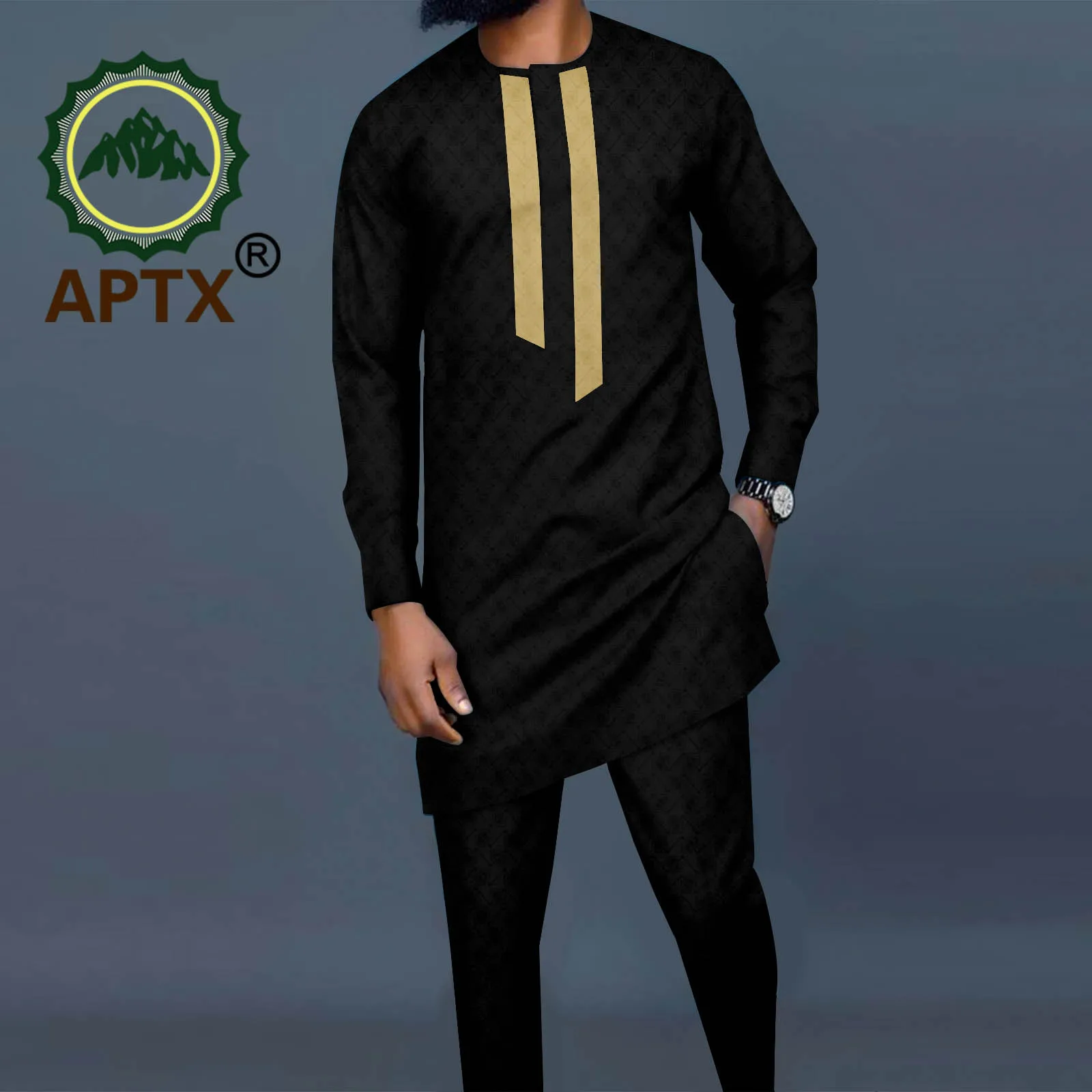 African Men Suit Long Sleeve Shirt And Pants Set African Print Jacket Trousers Business Formal Party Men's Slim Fit Suit A221609