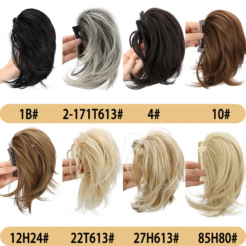 Synthetic Claw Clip Ponytail E - đánh giá và giá Claw Clip Messy Bun Hair Piece
