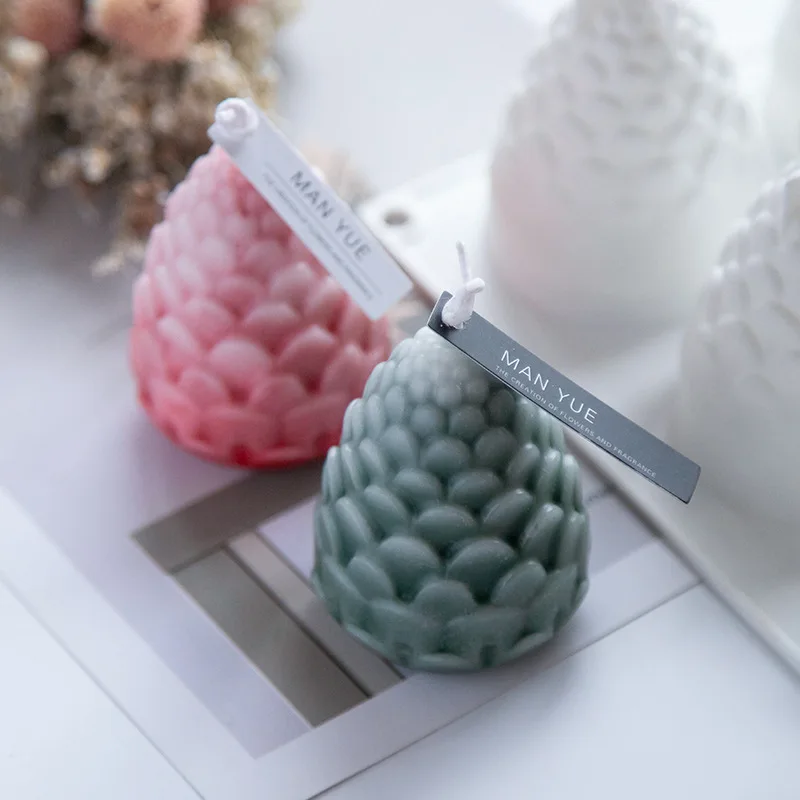 3D Christmas Pine Cones Silicone Candle Mold DIY Handmade Aromatherapy Candles Beeswax Pinecone Candle Making Crafts Mould