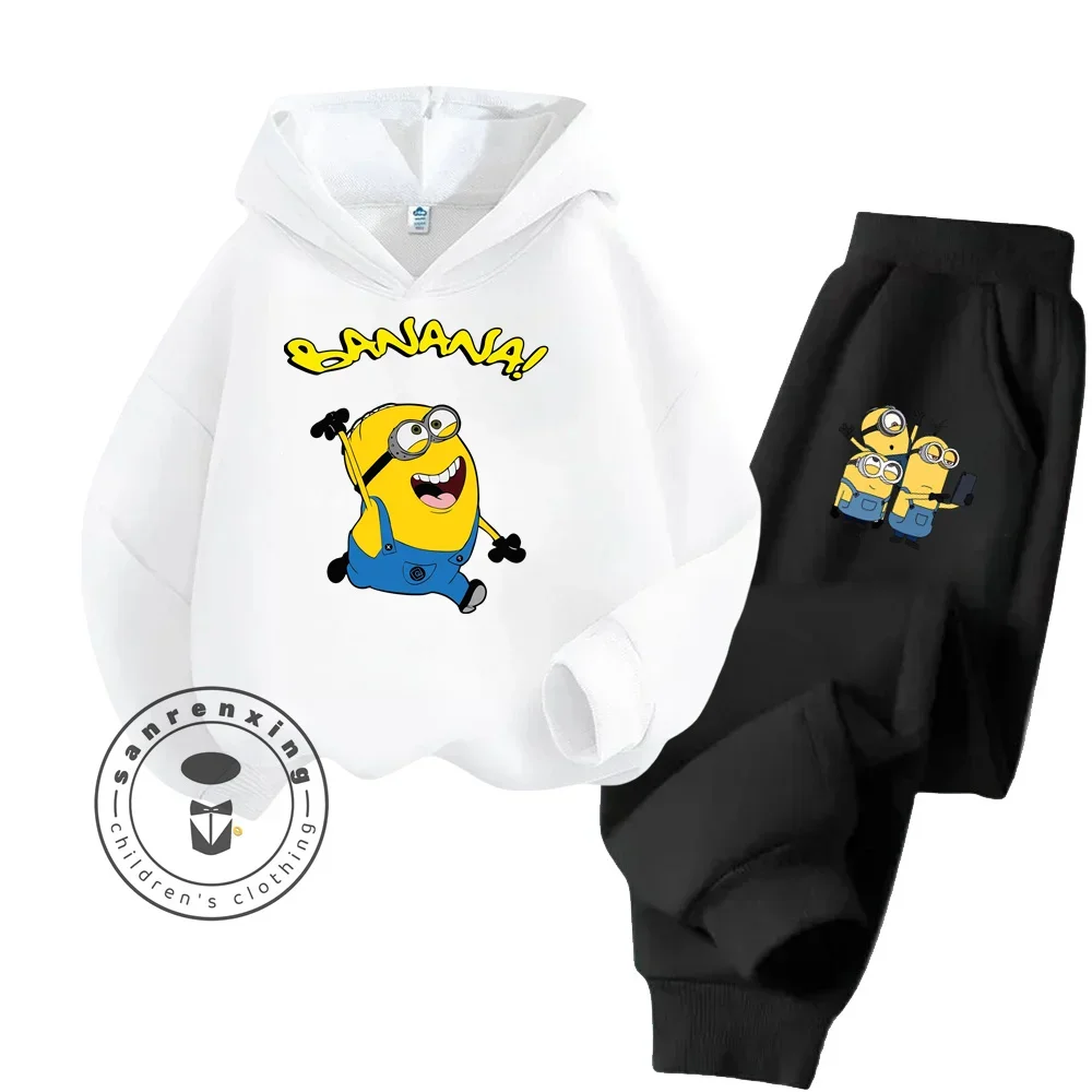 2024 Minions Cartoon Smooth Design Long Sleeve Hoodie Set Soft Feel at Affordable Price Suitable for Children Autumn Winter Wear