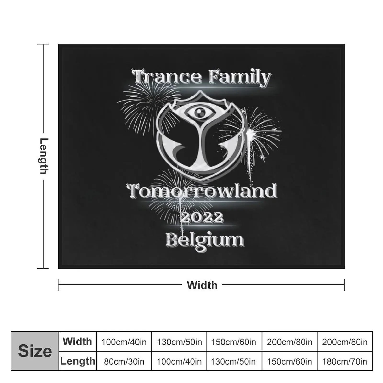 Trance Family.Tomorrowland 2022 Belgium.White Throw Blanket warm winter Bed Fashionable Blankets