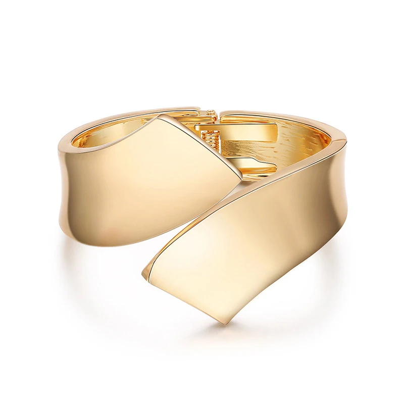 Mewanry Smooth Irregular Geometric Cuff Bracelets For Women Couples Exaggerated Simple Temperament Classic Engagement Jewelry