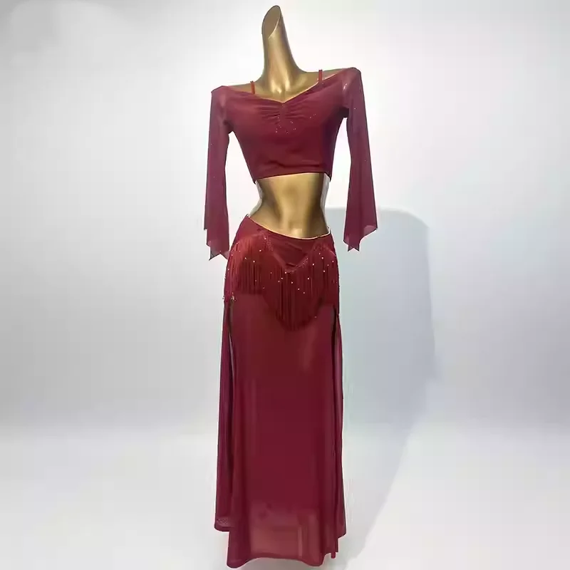 ชุดเต้นระบำหน้าท้องสำหรับผู้หญิง ชุดฝึกซ้อมเต้นแบบหรูหราและสง่างามสำหรับผู้ใหญ่และเด็ก ชุดฝึกซ้อมเต้นรำแบบตะวันออก