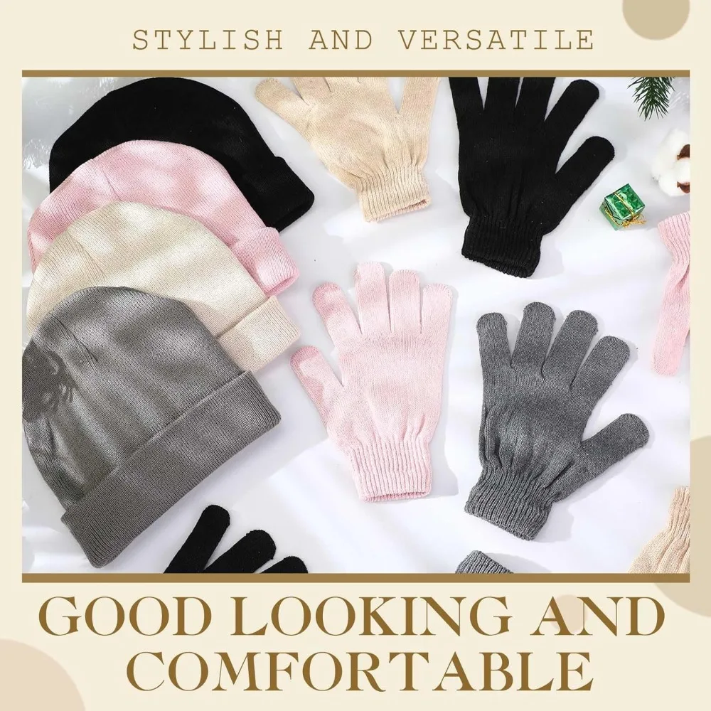 مجموعة قبعة شتوية وقفازات، 48 عبوة من القبعات والقفازات الدافئة، هدايا مريحة للجنسين للرجال والنساء، مثالية للدعم بدون منزل