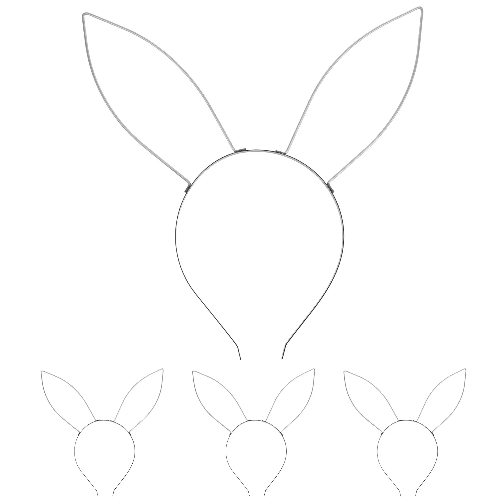 

4 шт. металлические основы для ободков с ушками кролика, неокрашенные, для рукоделия, аксессуары для создания ободков своими руками