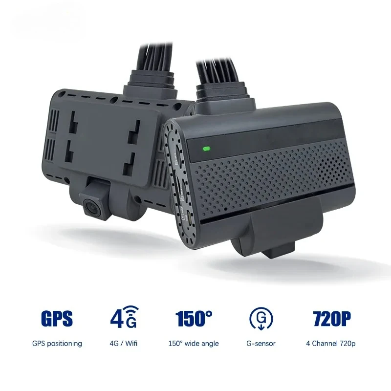 1080P Car DVR 4 Lens 4G  GPS ADAS DMS  Logger Night Vision 4ch Car Dash  Driving Video Recorder HD  AI Dashcam