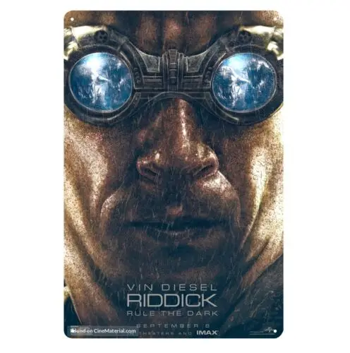 1p,Riddick Vin Movie Metal Poster Tin Sign 20x30cm Plaque