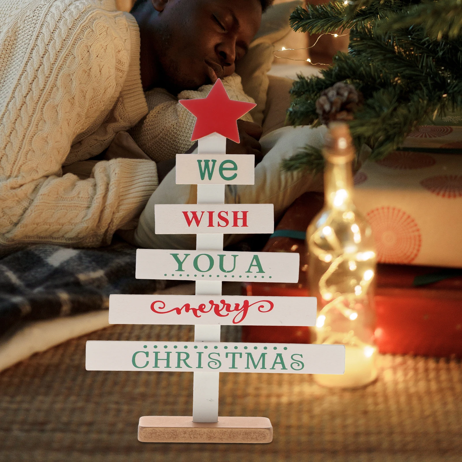 

Wooden Christmas Tree Decoration Mini Desktop Ornament For Home Party Elegant Xmas Decor Festive Holiday Display