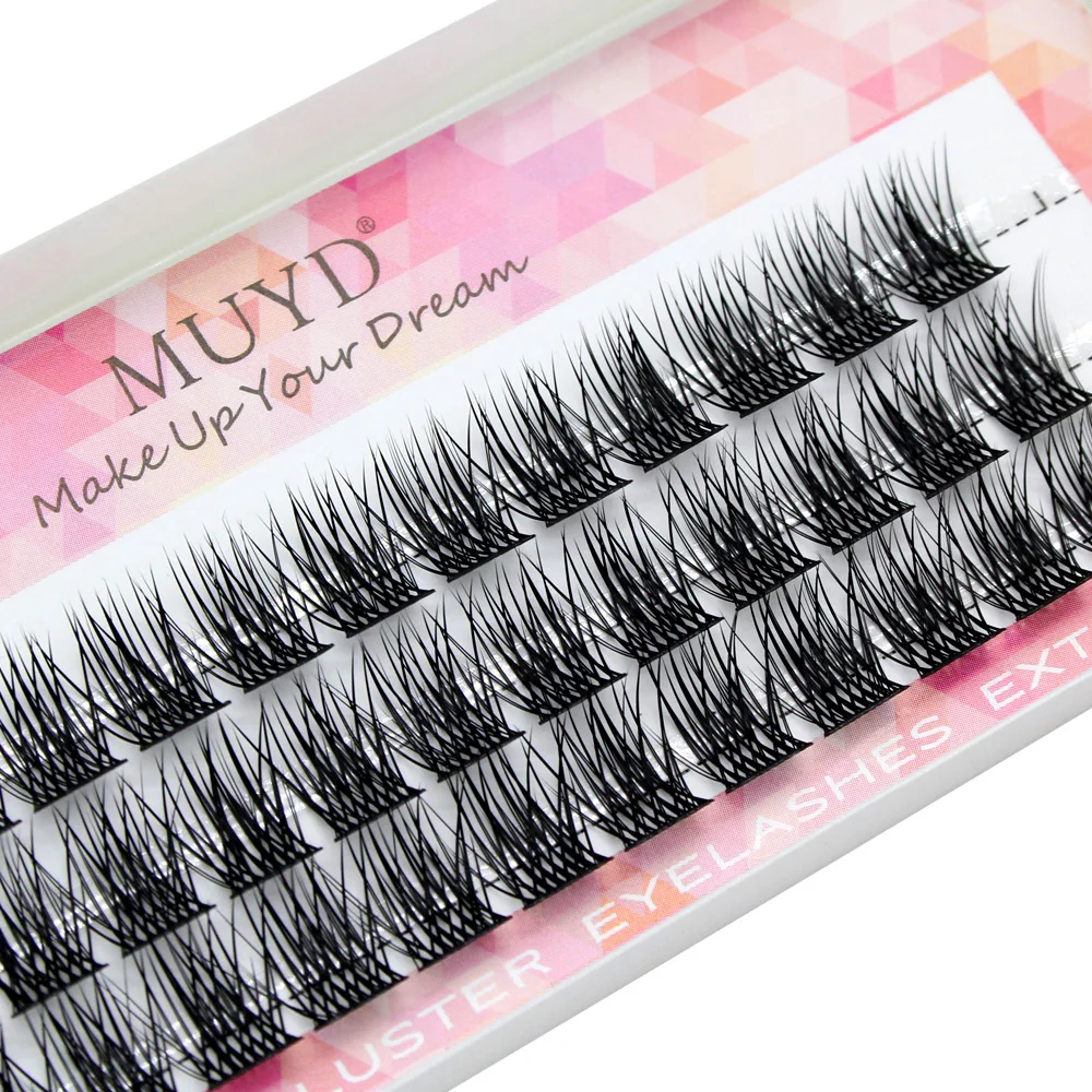 Super grupo de cílios postiços segmentados de vison, extensão 100d diy, cílios postiços individuais naturais, ferramentas de maquiagem, cílios macios de seda