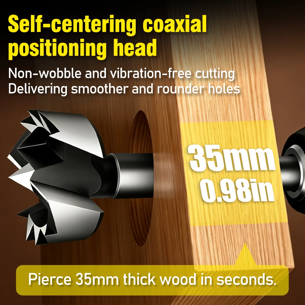 Multi-Tooth Forstner Wood Drill Bit Round Shank Self-Centering Hole Cutter Special for Cabinet Door Window Hinge 15-35mm - view 4