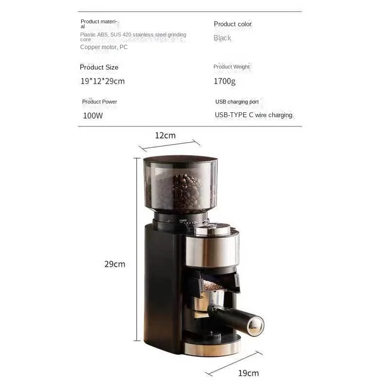 Moulin à café électrique, petit moulin à café italien, entièrement automatique, usage domestique