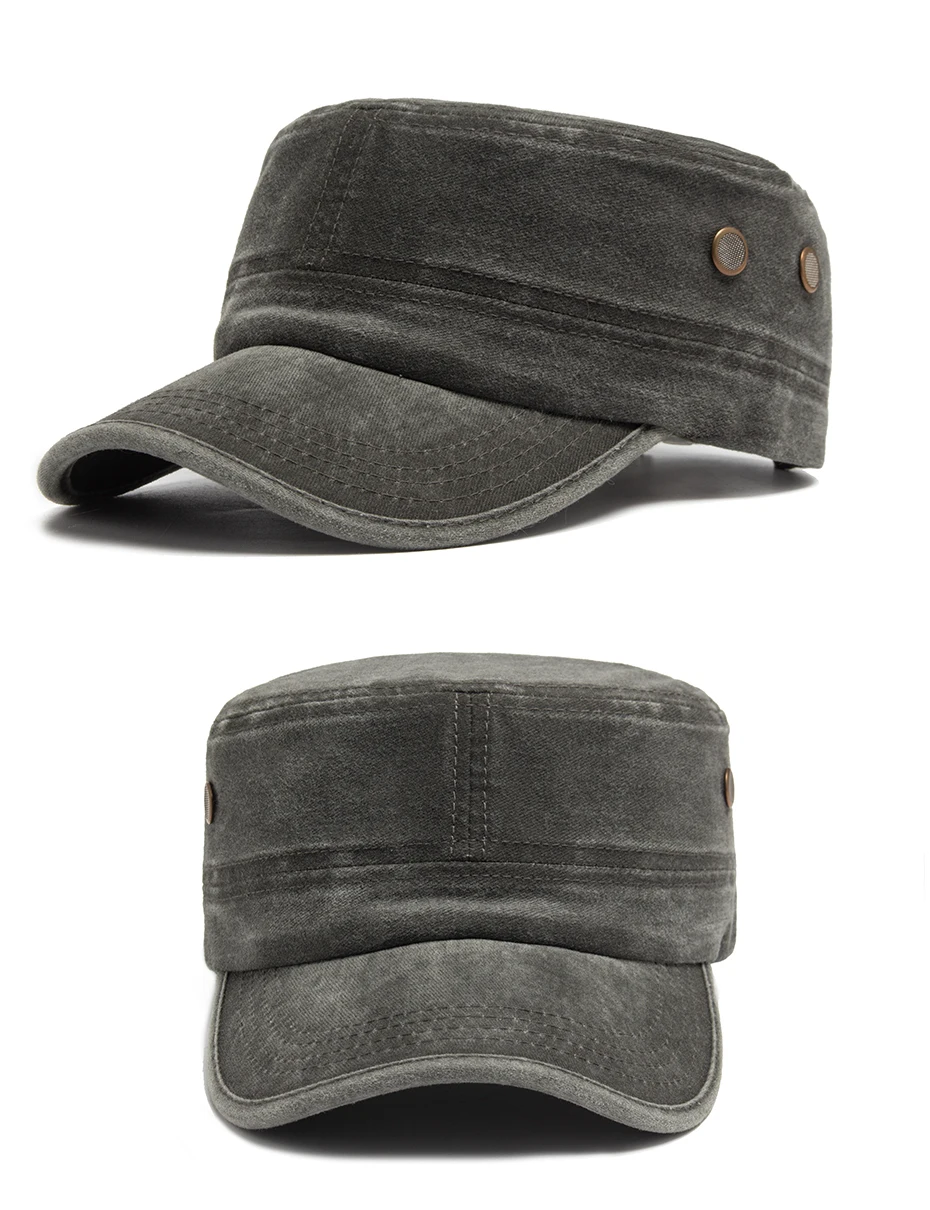 Männer flache Armee Hut gewaschen Baumwolle Vintage Visier Baseball kappe Jagd militärisch Kappen lässig im Freien für Frühling Herbst verstellbar – Detail 7