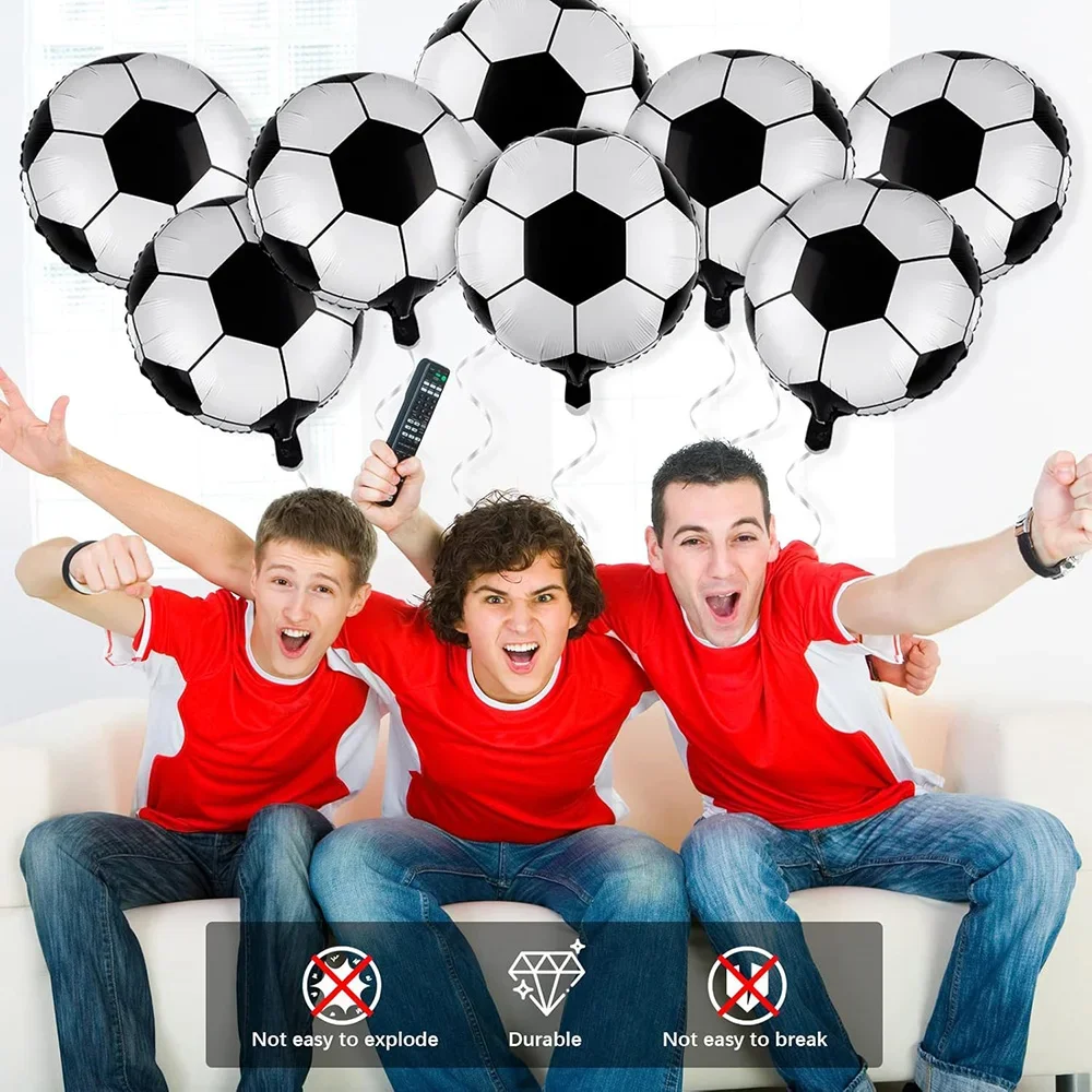 10 Stück 18-Zoll-Fußballballons, Fußball-Themen-Partydekoration, Aluminium-Fußballballons für Geburtstags-Sportveranstaltungen – Detail 6