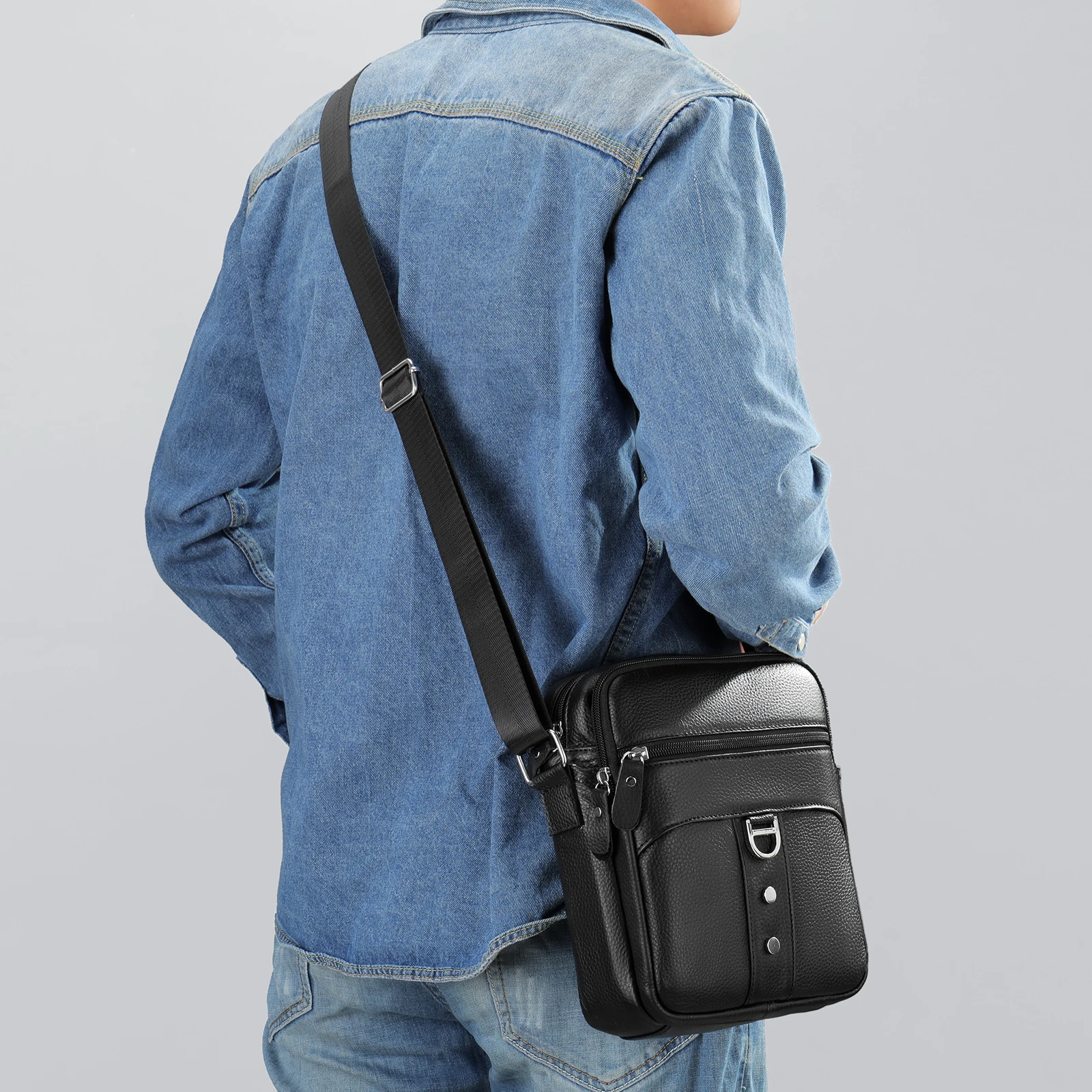 MVA Leather Crossbody Bag For Men Shoulder Bags Casual Sling Sac Bolso Hombre Bandolera Borsa Tracolla Uomo Sacoche Homme Luxe