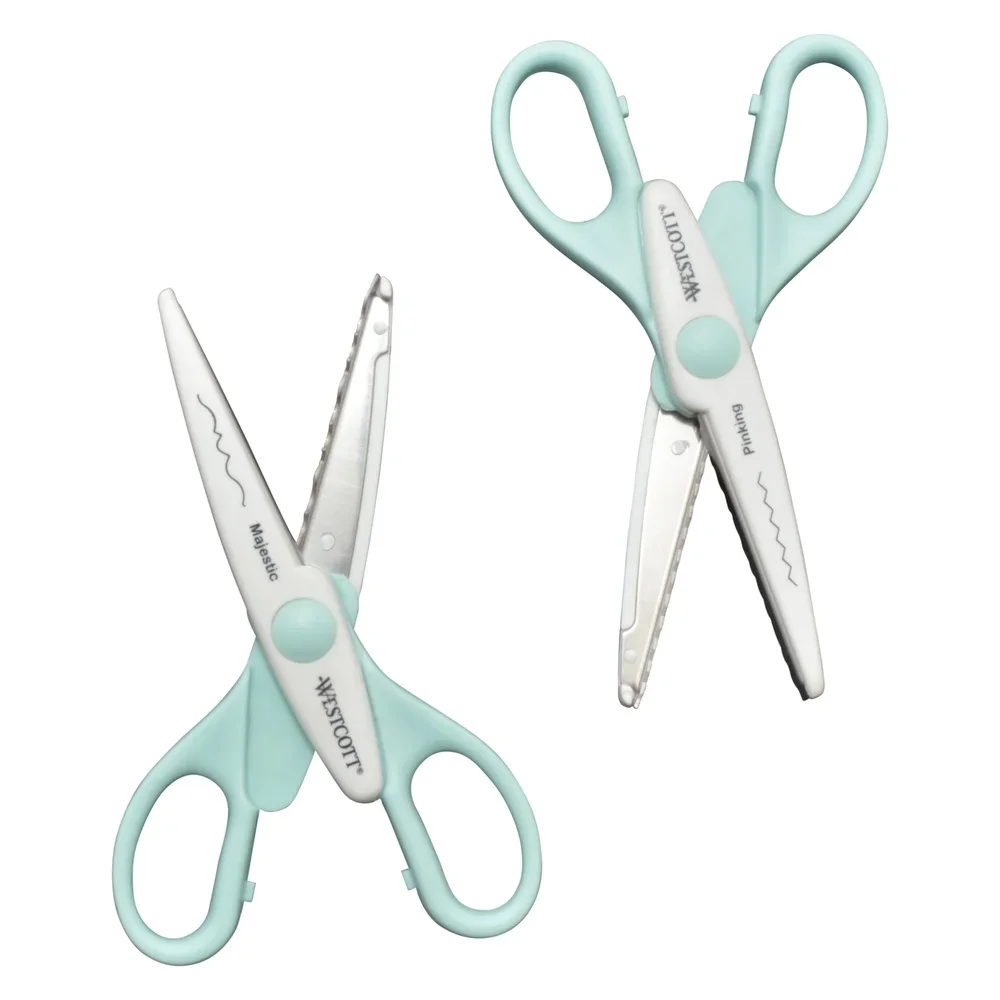 Decorative Crafting Scissors 6 Inch Set Majestic Pinking Patterns 2 Pack Fun Easy to Use Scrapbooking School Projects