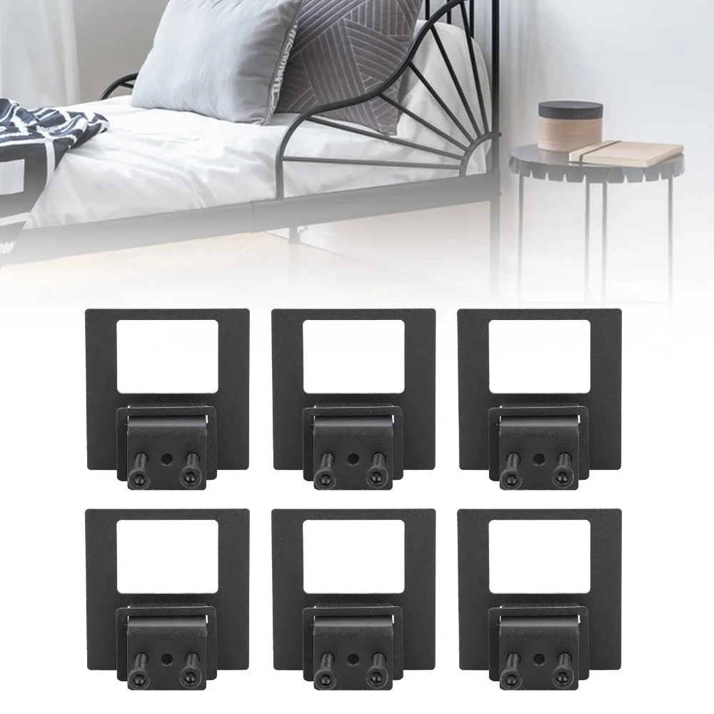 1 Set Anti Slip Steel Mattress Slide Stopper Black 3.15*2.95in Mattress Gripper Anti Slip Mattress Gasket For Metal Bed Frame