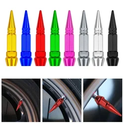 Car Universal NEW 4pcs Bullet Head Screws Valve Caps Personalized Modifications Pointed Valve Tips Bicycle and Motorcycle Tires