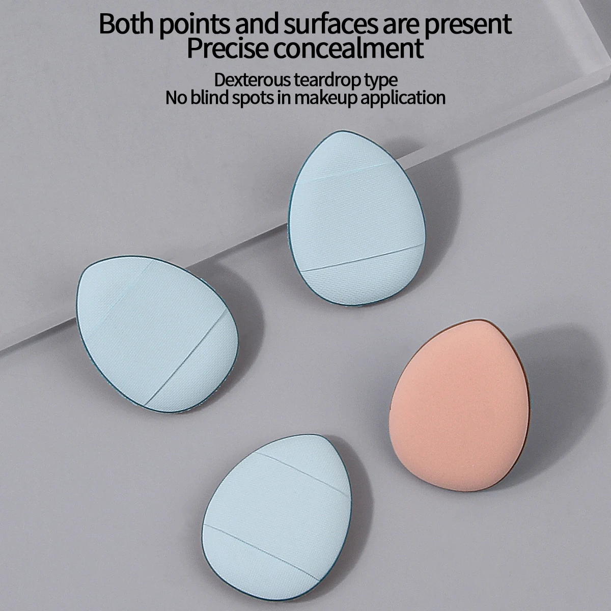 100PCS Professional soft makeup thumb powder puff, dry and wet dual-purpose, non-sticking powder facial concealer makeup tool