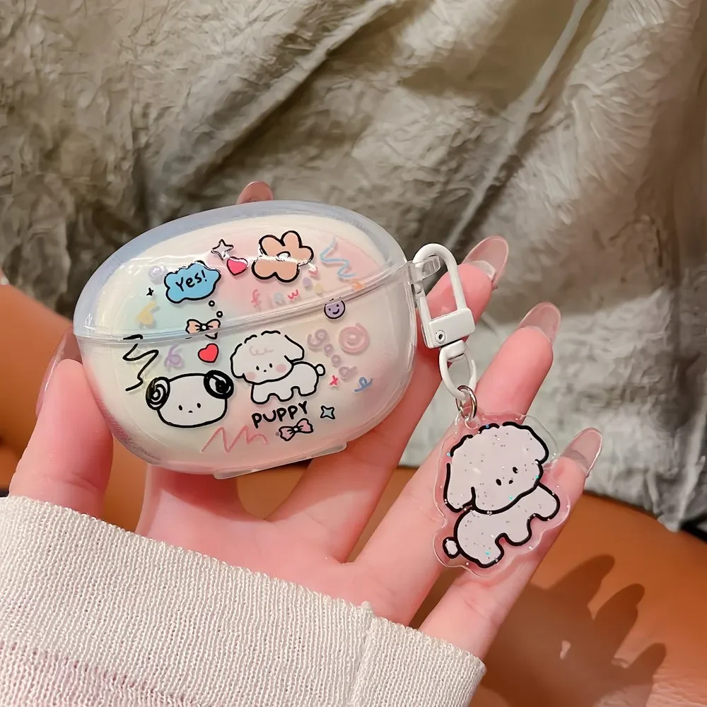 For Vivo TWS 3E Wireless Earbuds Case Cute Cherry Bow Silicone Headphone Cover Dustproof Earphone Protector Charging Box Sleeve