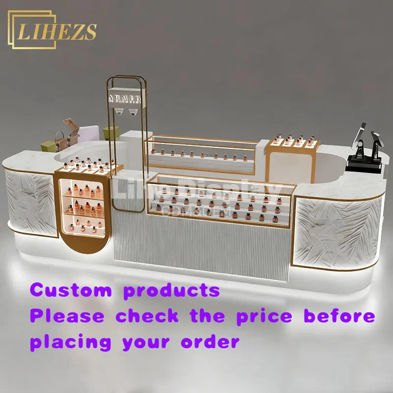 custom.Round Custom Made Perfume Kiosk Perfume Display Cabinet Counter Cosmetic Showcase Shop Design Retail