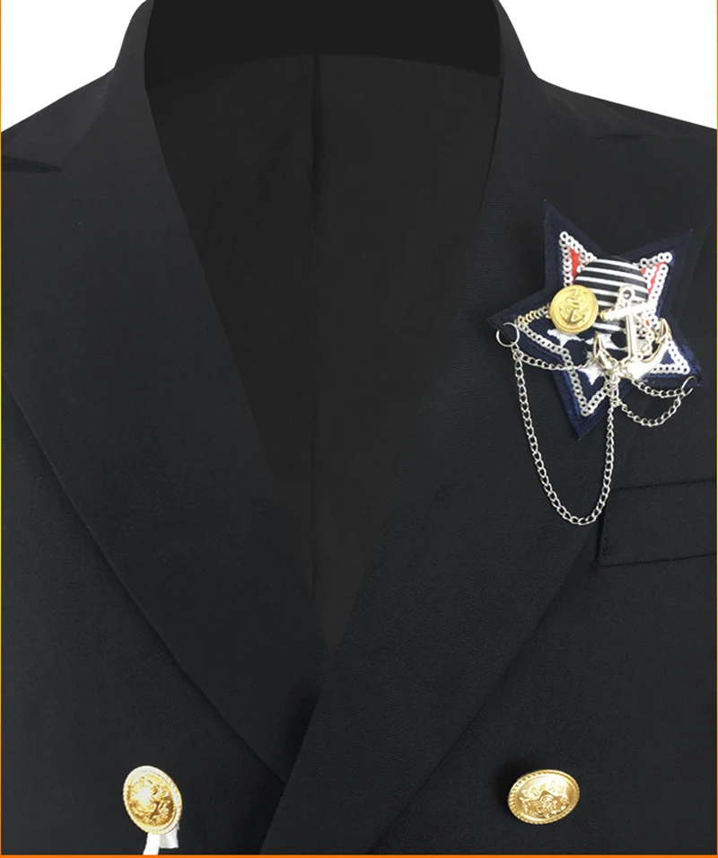Mens Double Breatsed Steampunk Blazer Jacket Fashion Rope Design Cosplay Clothes Men Party Stage Prom Rock and Roll Costumes