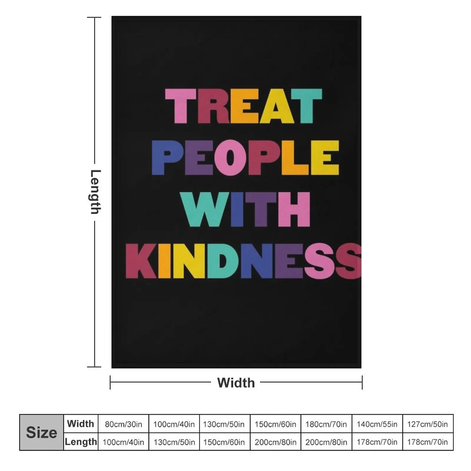 Rainbow Treat People With Kindness - HS (black) Throw Blanket Blankets For Baby Heavy Blankets