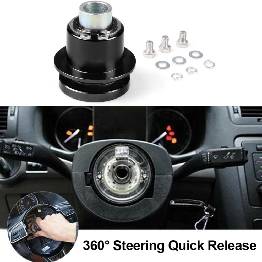 Aluminum 360° Steering Wheel Quick Release Disconnect Hub 3/4