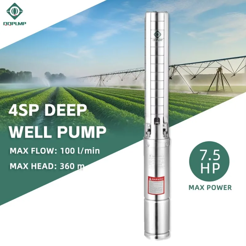 

QQPump 4SP5/52 Irrigation Brushless Electric 220 Volt 7.5Hp Submersible Deep Well Pumps Borehole Pump