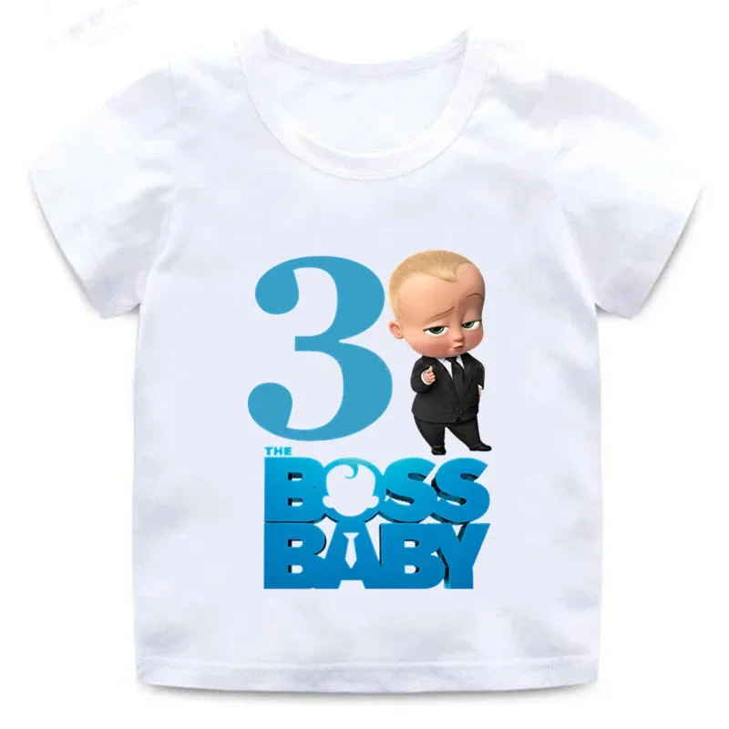 DIY Name Boss for Baby T Shirt Supplies Boy Girls Boss Birthday Party Decorations Shirt Short Sleeve Tee Tops for 2-9 Years