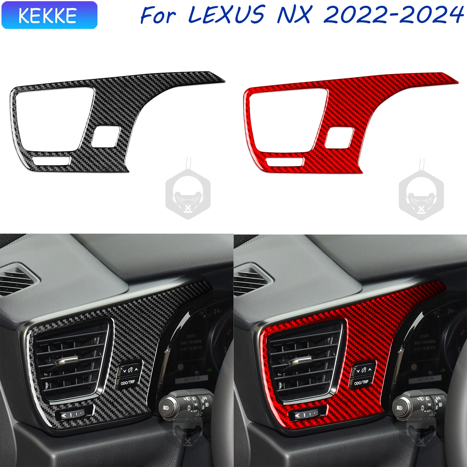 

For Lexus NX Accessories Interior 2022-2024 Dashboard Air Outlet Carbon Fiber Trim Cover Sticker Auto Decorative Decal Accessory