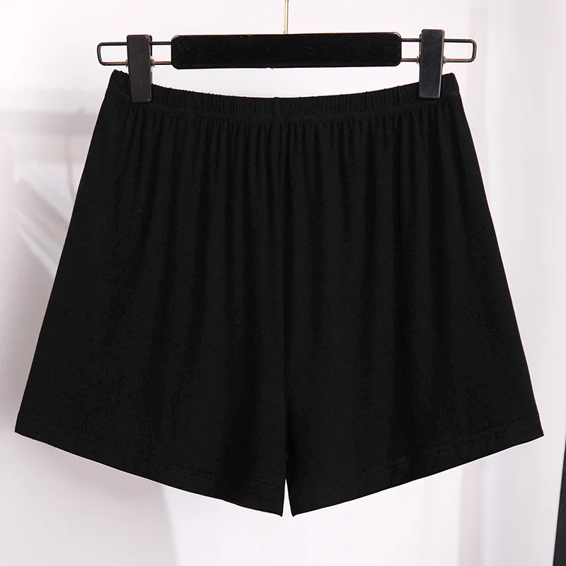 2 pçs plus size 6xl 170kg verão shorts de segurança para mulheres modal boyshorts calcinha feminino alta elasticidade preto branco shorts