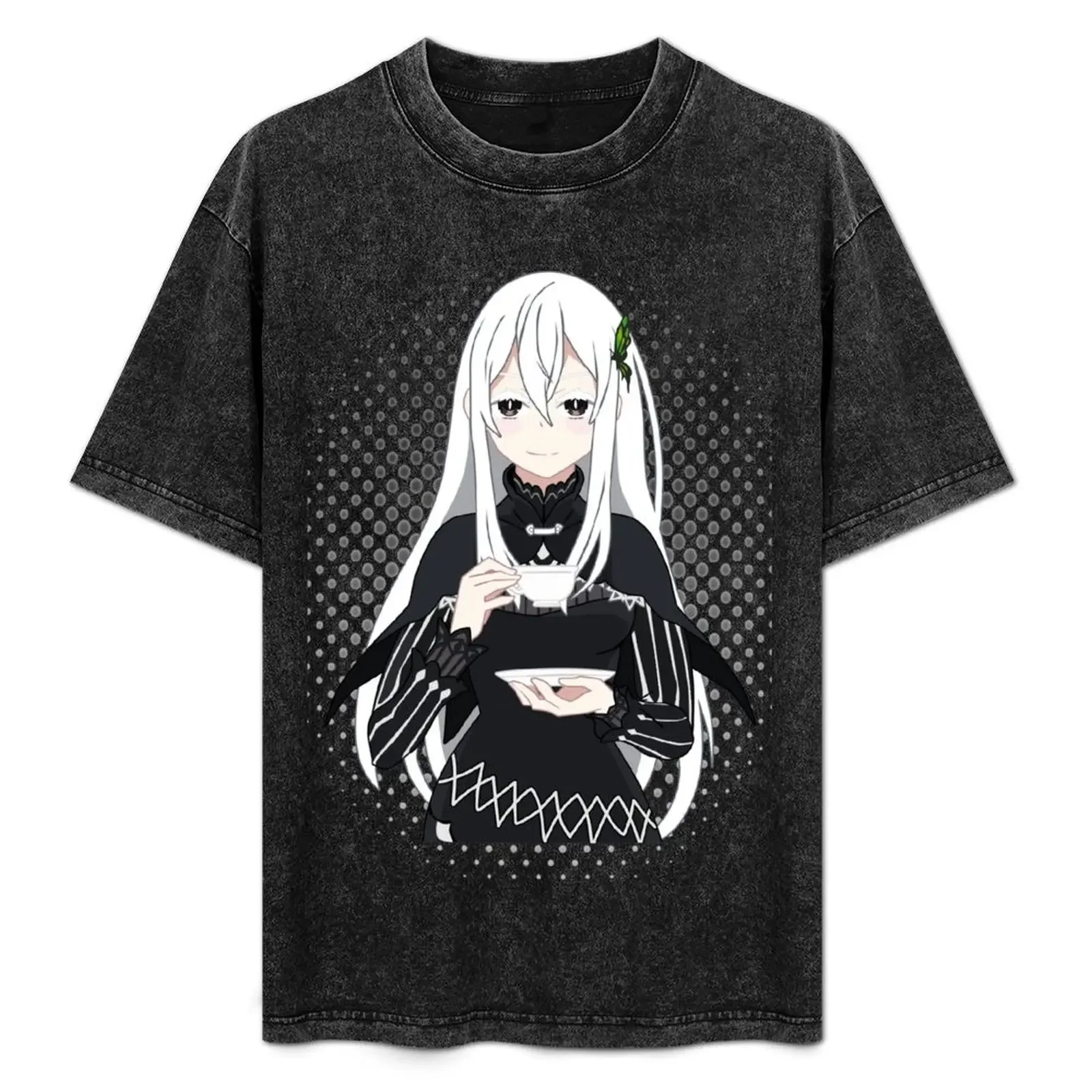 

Re:Zero  Echidna the Witch of Greed Anime Manga Otaku Gift With Black and White Dots T-Shirt