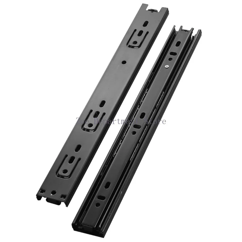 

Home hardware 2710 cold-rolled steel two-section guide rail home hotel cabinet thickened mute two-section drawer slide rail