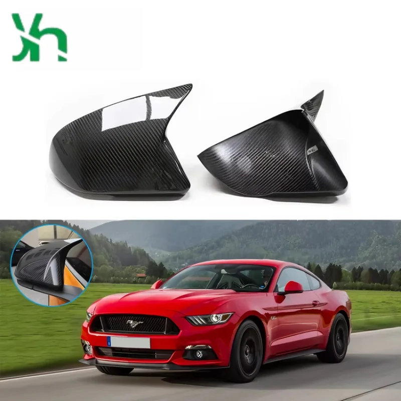 2015년 유럽형 카본 파이버 머스탱 범퍼 커버 장식, 고급 스테인리스 스틸 미러 커버 스티커에 적합