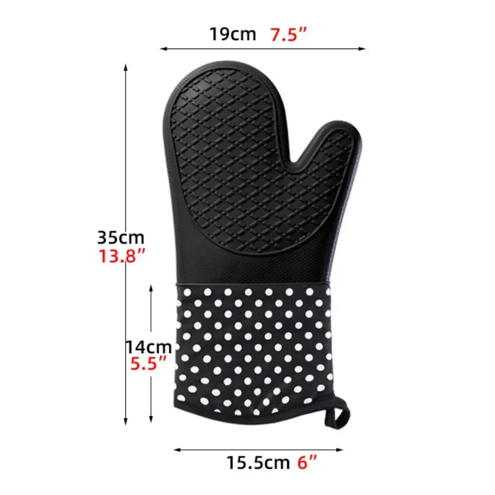 Insulated Oven Gloves Silicone Heat-proof Gloves Oven Mitts Microwave Oven Baking Tools Household Kitchen Bar Bakeware