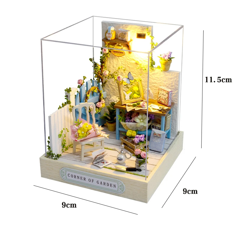 Mini poppenhuis DIY klein huis Kit handgemaakte 3D puzzel assemblage modelbouw kamer slaapkamer decoratie houten ambachtelijke verjaardagscadeau