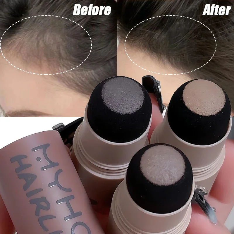 Black Brown Hairline Powder Stick Waterproof Root Cover Up Forehead Shadow Eyebrow Powder Natural Hair Line Filling in Makeup