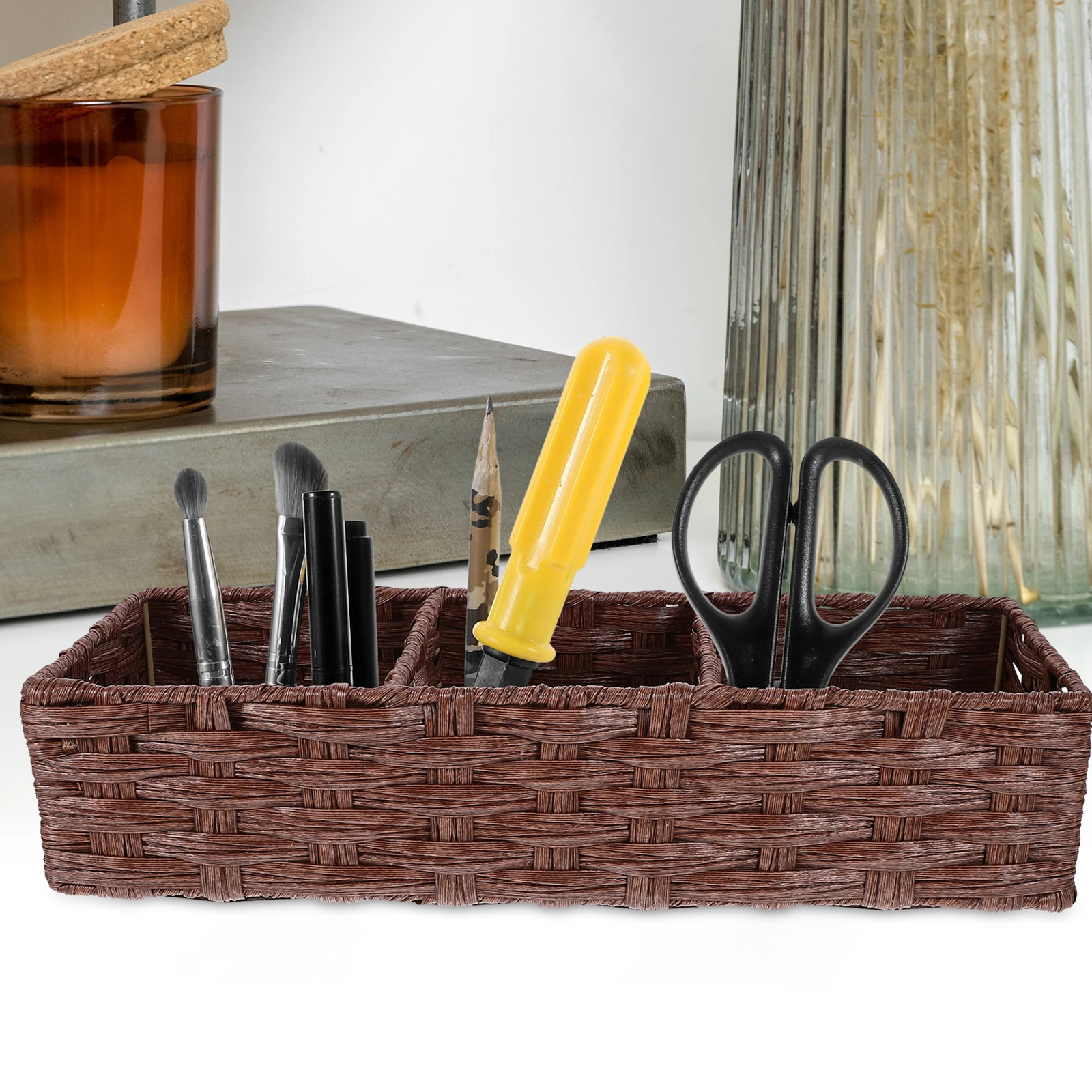 

Imitation Rattan Basket 42x145x95cm Storage Basket Coffee Lightweight Kitchen Bathroom ganizer Household Baskets Box