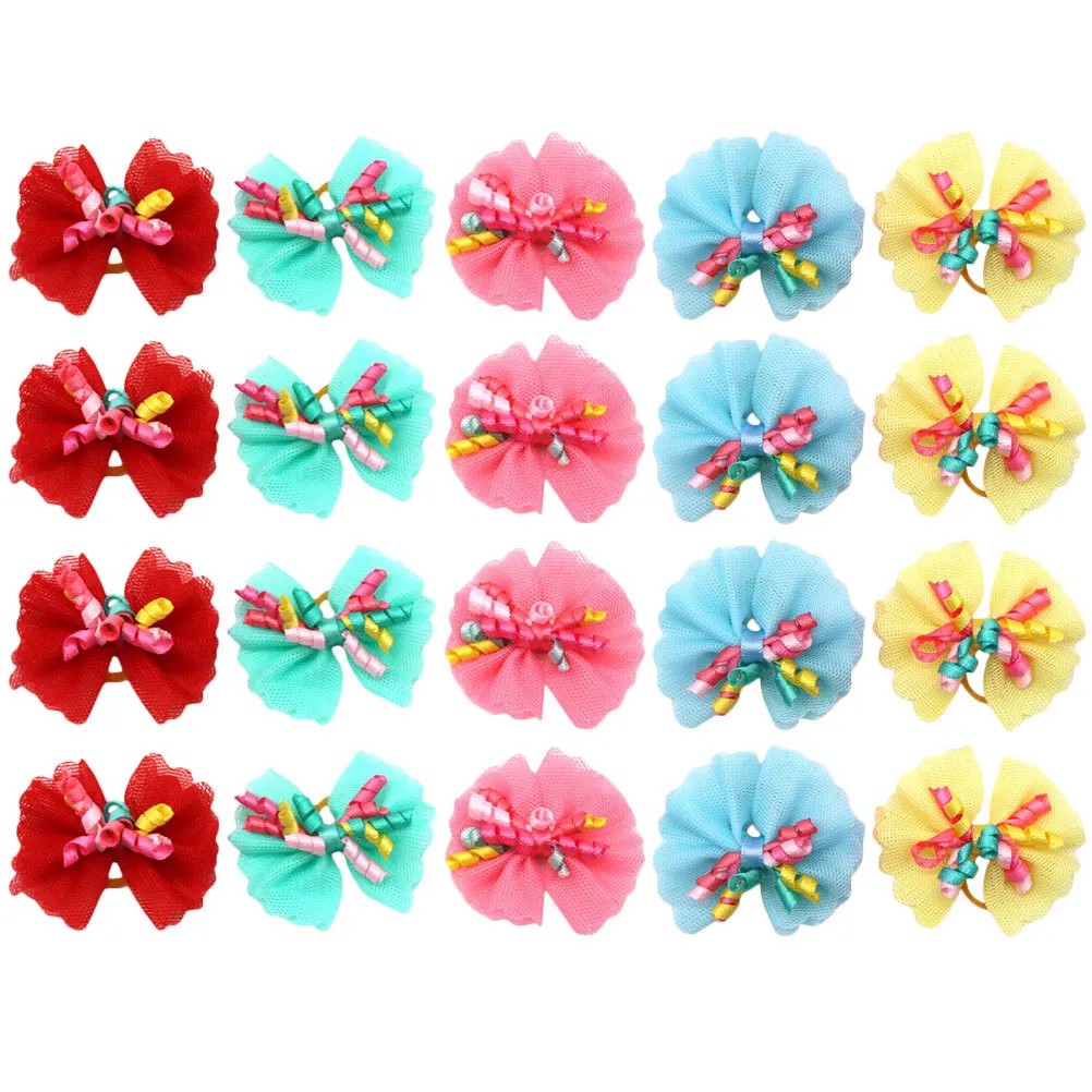 

20Pcs Dog Hair Bows Decorative Pet Hairbands Halloween Puppy Bowtie Grooming Accessories Small Medium Dogs Festival Party Hair