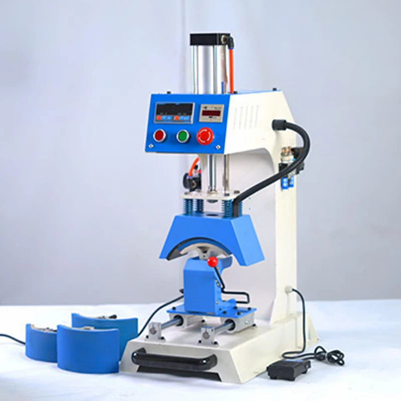 Heat Transfer Press Machine 4in1 Pneumatic Hot Stamping Printer 230x100mm for Hat Cap T Shirt Leather LOGO Can Continuous Work