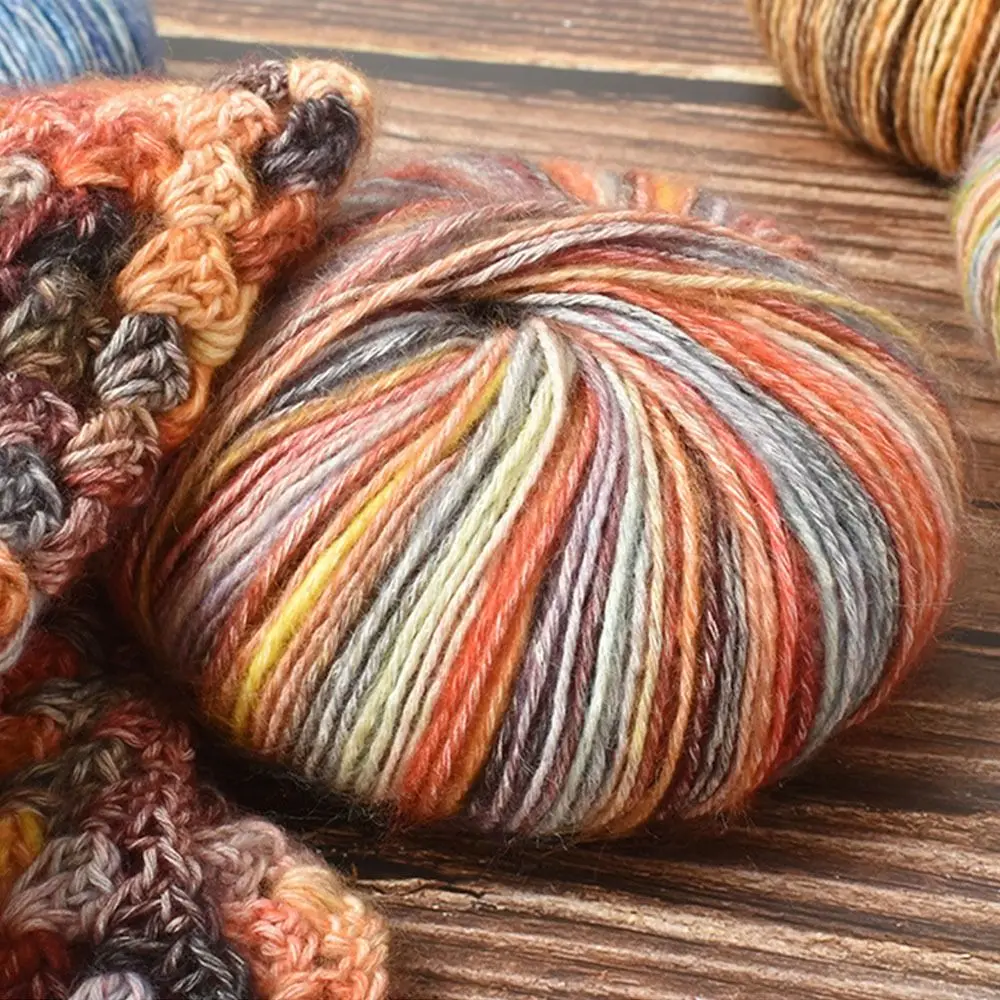 Wool Gradient Soft Cake Yarn Winter Soft Magic Color Yarn Ball Sewing Crochet Line Crochet Thread for Hat Scarf