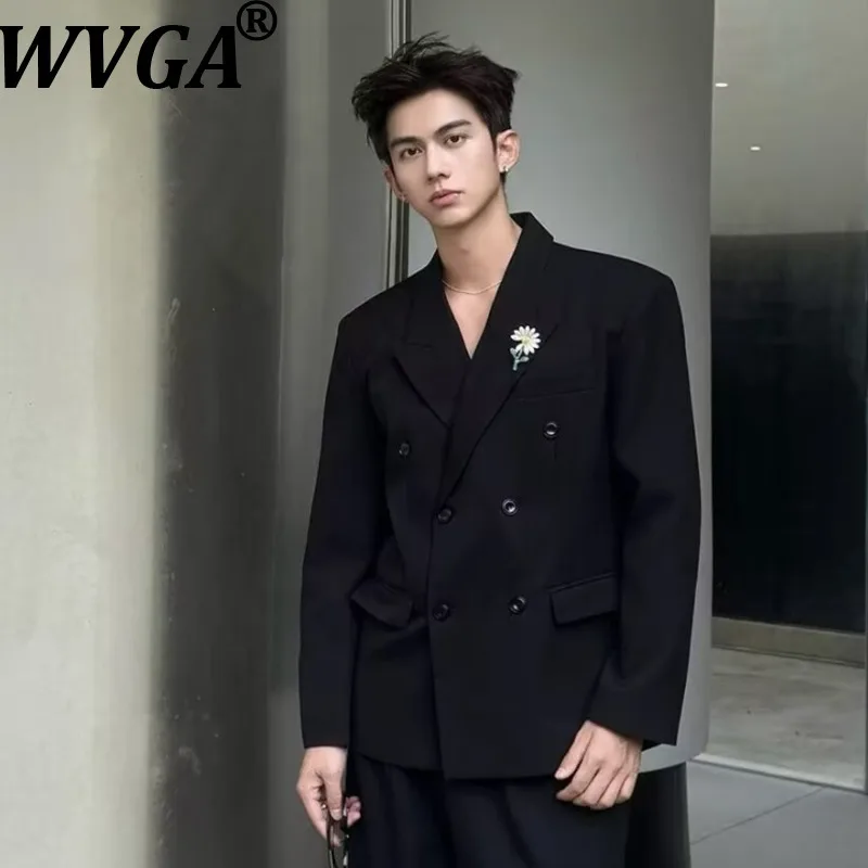 

WVGA Spring Autumn New Men's Tide Double-breasted Slim-fit Wedding Trendy Blazer Niche Chic Casual Long Sleeve Jacket Ins W21611
