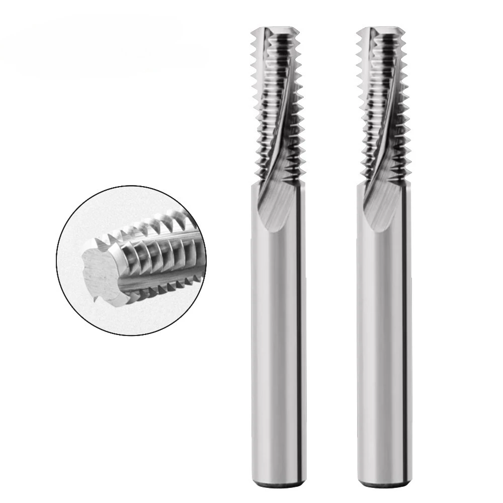 Full Teeth Thread Mill 65° Tungsten Steel - High Hard Alloy M3-M20 Special Cutter for Copper/Aluminum (10-Pack)