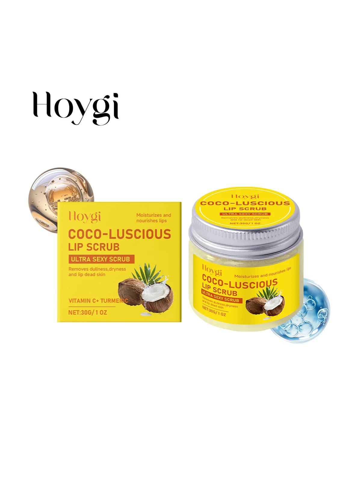Kokosolie Lip Scrub Balsem Exfoliator Lippenmasker Verzachtend Verwijdert dode huidcellen Langdurige voeding Hydraterend Herstellend Zachte verzorging - afbeelding 2