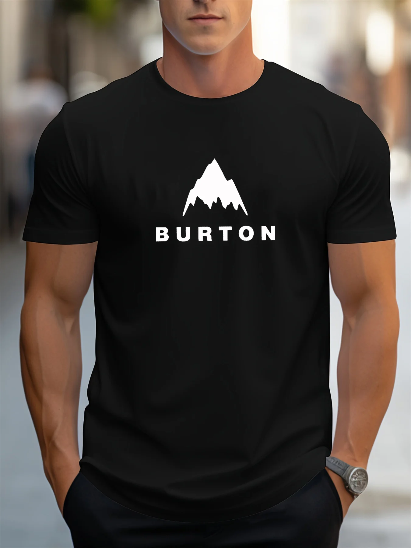 

Мужская свободная футболка из 100% чистого хлопка, дышащий повседневный модный топ с короткими рукавами и круглым вырезом с принтом