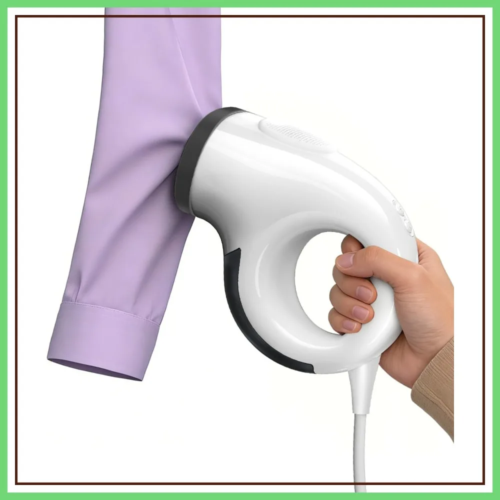 

Handheld Clothes Steamer with 2800Pa Suction, 25s Heat-Up, No-Drip, Travel Steamer with Base & Bag