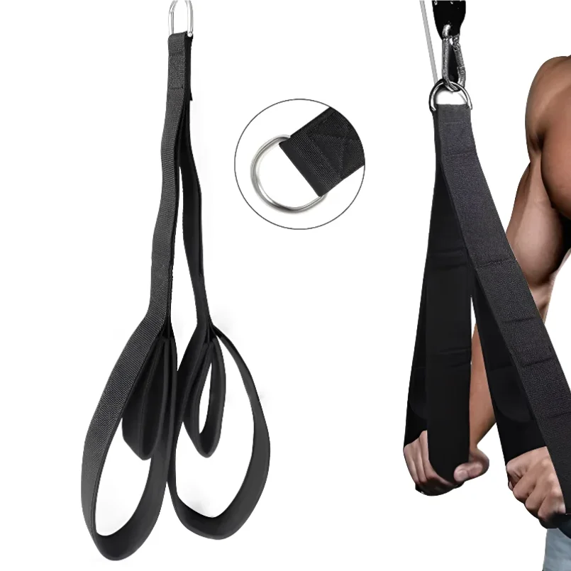 Fitness Tricep Rope Pull Down Workout Cable Attachment Strength Biceps Triceps Training Double Ended Tension Webbing